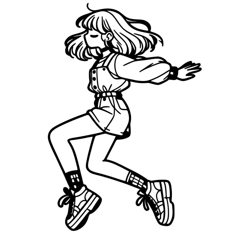 aesthetic girl jumping