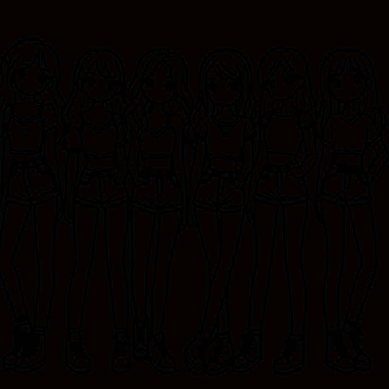 a group of girls wearing crop tops and shorts