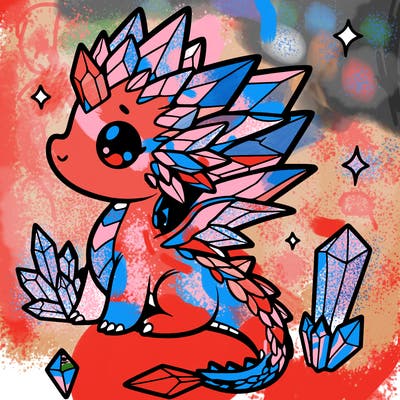 little cute crystal dragon