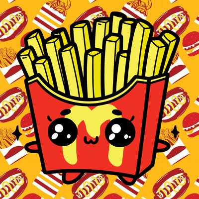 a cute. french fries