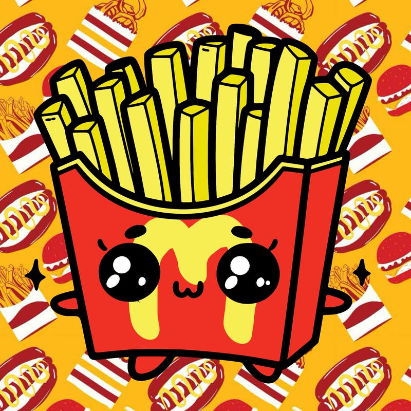 a cute. french fries