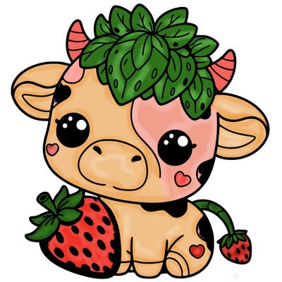 cute strawberry cow