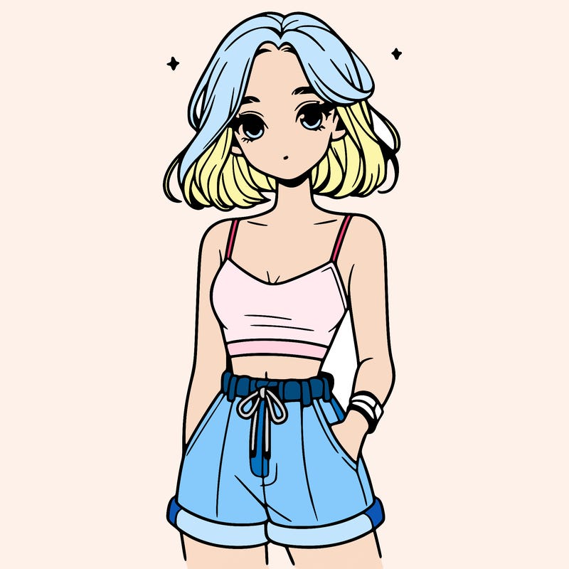 very beautiful girl with a crop top and shorts