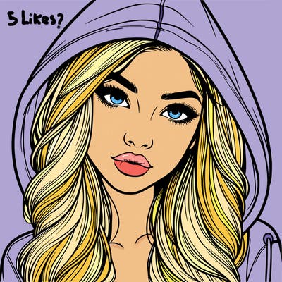 realistic beautiful girl with a hood on