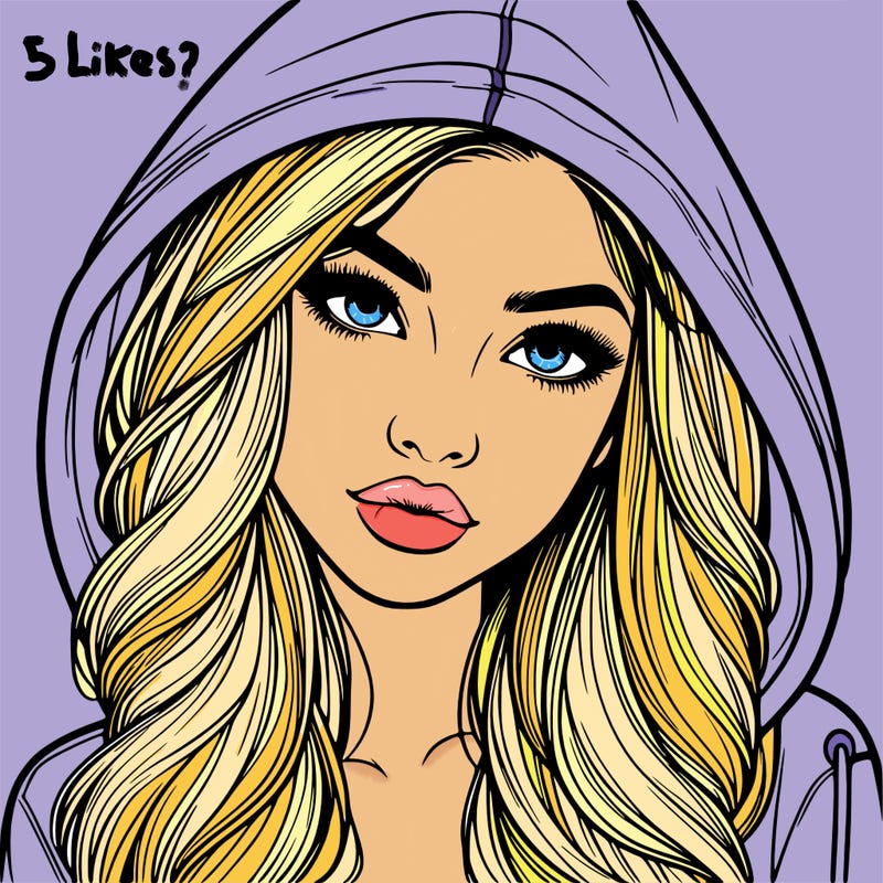 realistic beautiful girl with a hood on