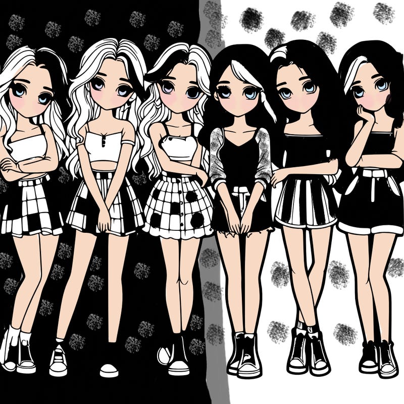 a group of girls realistic