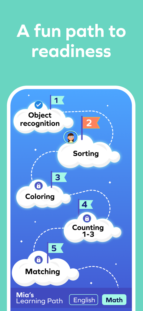 Splash Jr: Toddler Games 2-4 - A visual learning path for toddlers featuring educational activities like object recognition sorting and counting