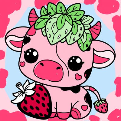 cute strawberry cow