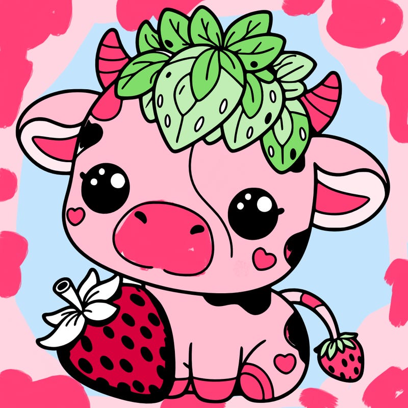 cute strawberry cow