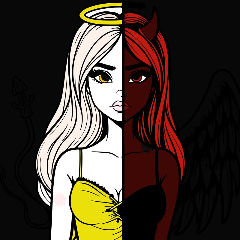 devil vs angel realistic girl