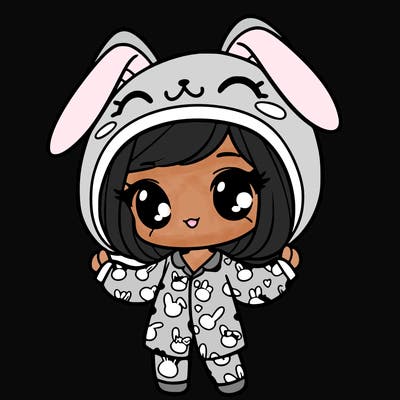 girl in bunny pj's