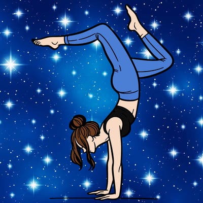 a woman doing a handstand