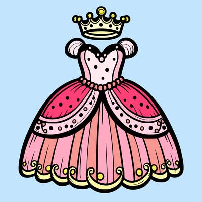 gown with tiara