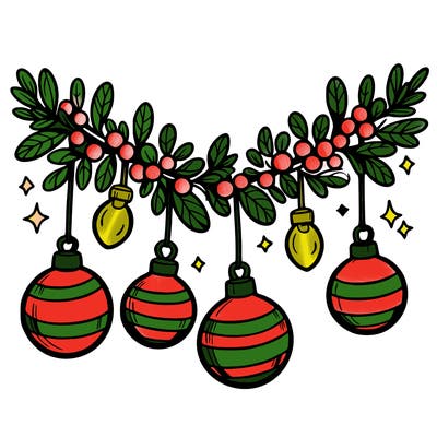 christmas garland with big bulbs