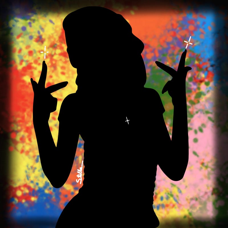 realistic teenage girl with braids and a beanie and crop top doing 🫶🏼