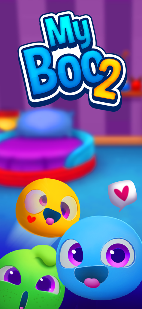 My Boo 2: 3D Fluffy Pets Game - Tres personajes de mascotas 3D redondos y coloridos del juego My Boo 2