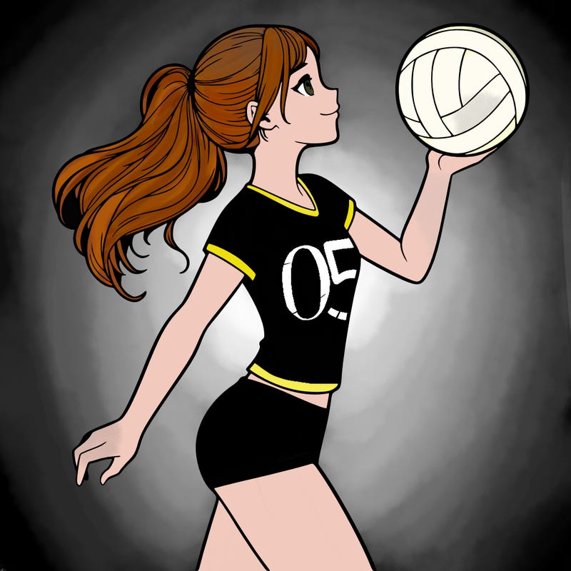 volley ball realistic girl