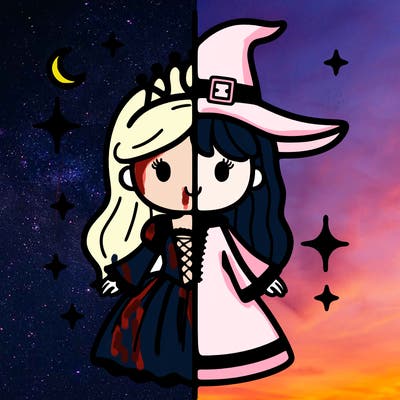 split princess and witch