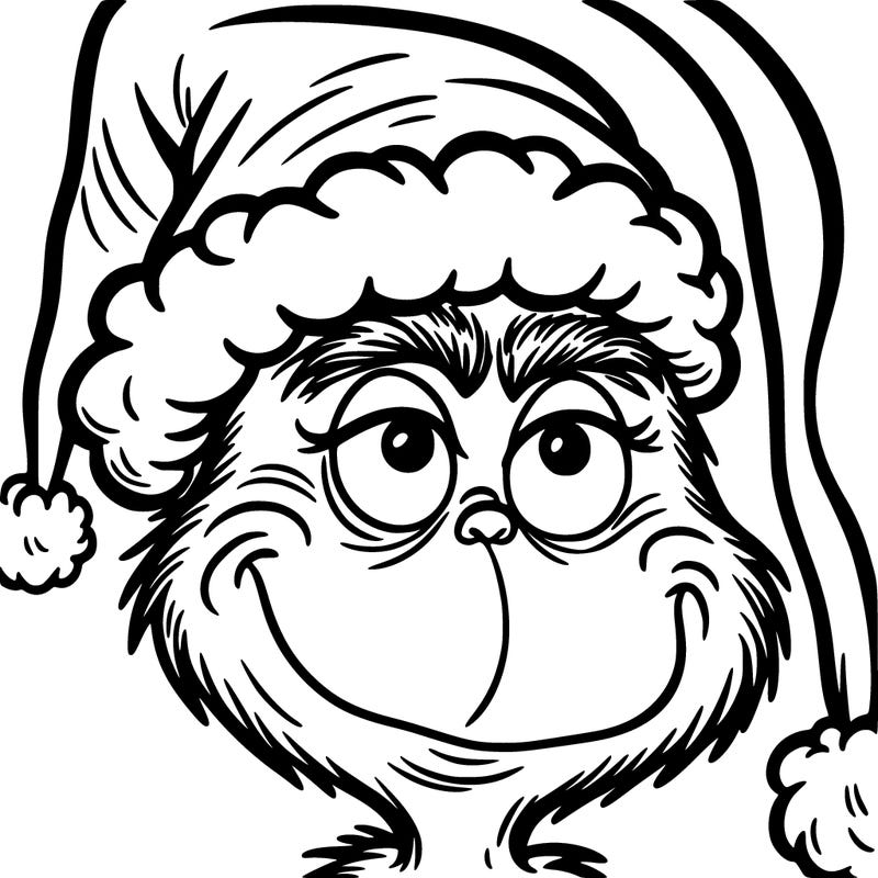 grinch with christmas hat