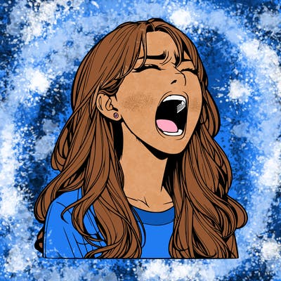 screaming realistic, girl