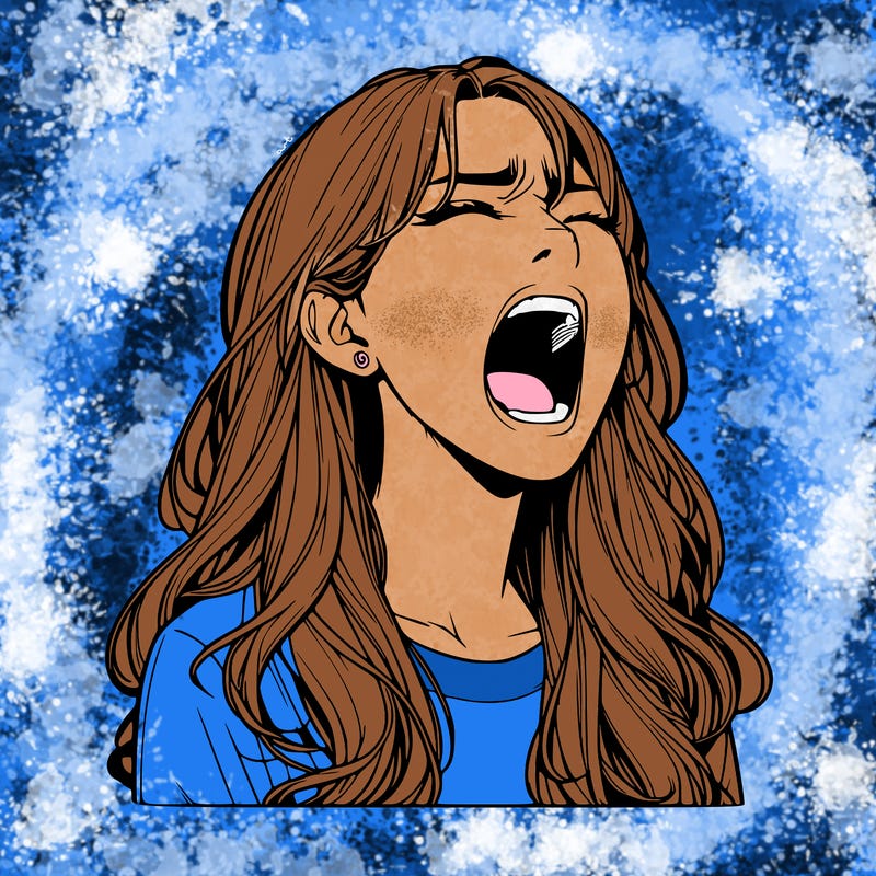 screaming realistic, girl