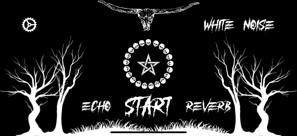 Spirit Box EMF Ghost Detector - Menu principale dell'app Spirit Box EMF Ghost Detector con tema gotico e controlli audio