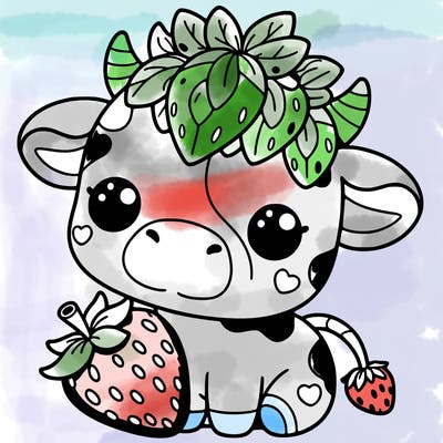 cute strawberry cow
