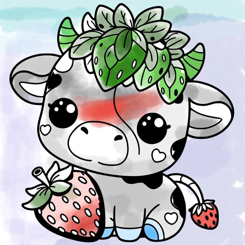 cute strawberry cow