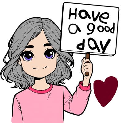 realistic girl holding up a sign