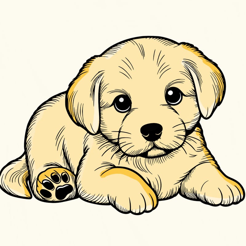 a cute realistic puppy