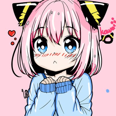 shy anime catgirl