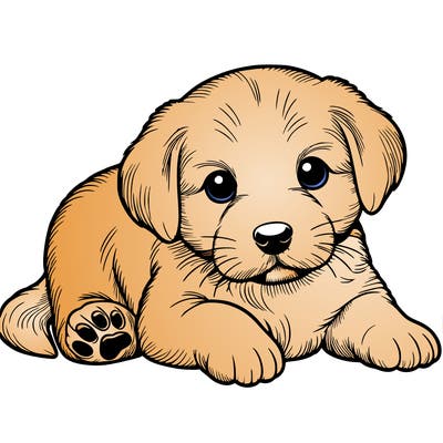 a cute realistic puppy