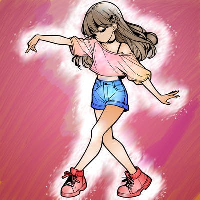 realistic girl danceing