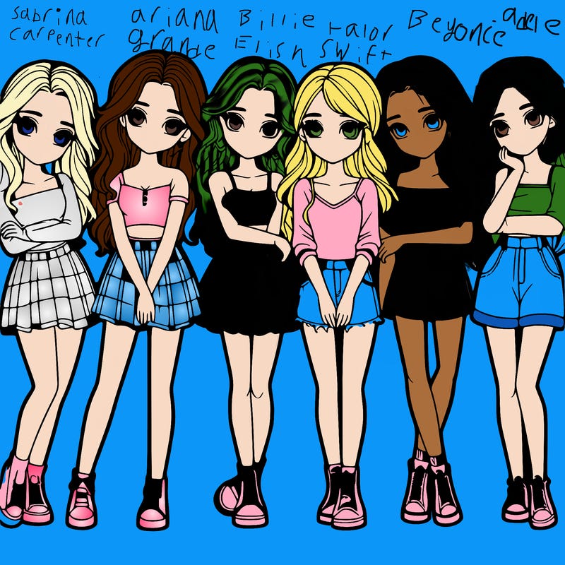 a group of girls realistic