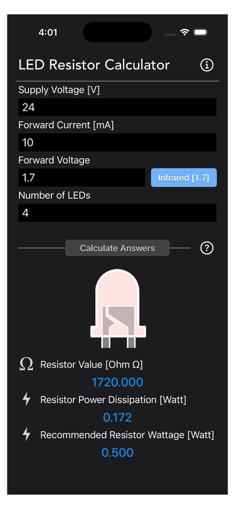 LED Resistor Calculator Plus - Utilities App | MWM