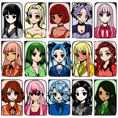 girls that look diffrent anime