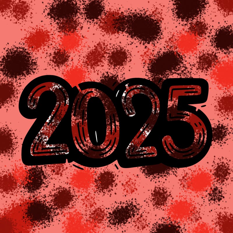 one line scrawled numbers sketch design “2025”