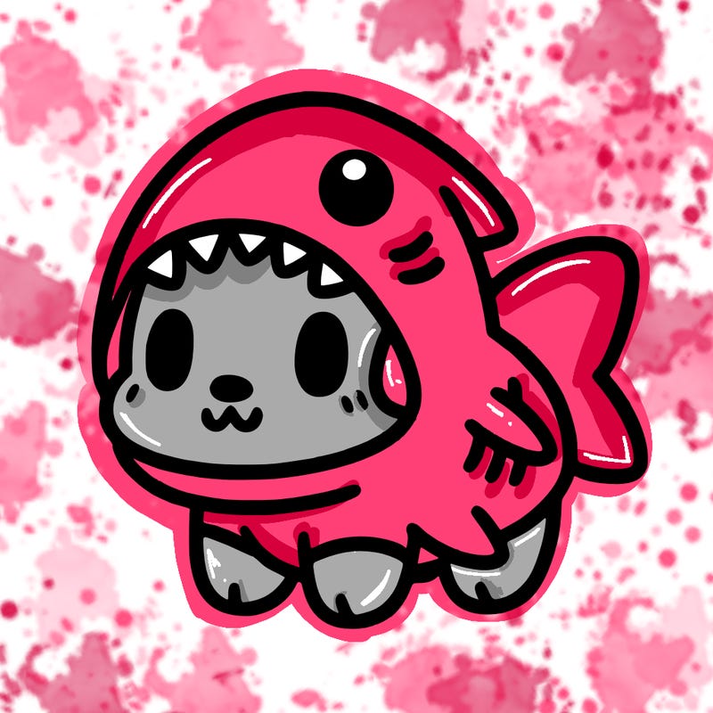 cute dog wearing a shark costume