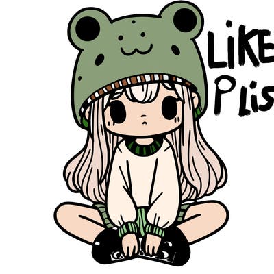 a girl wearing a frog hat and some frog socks