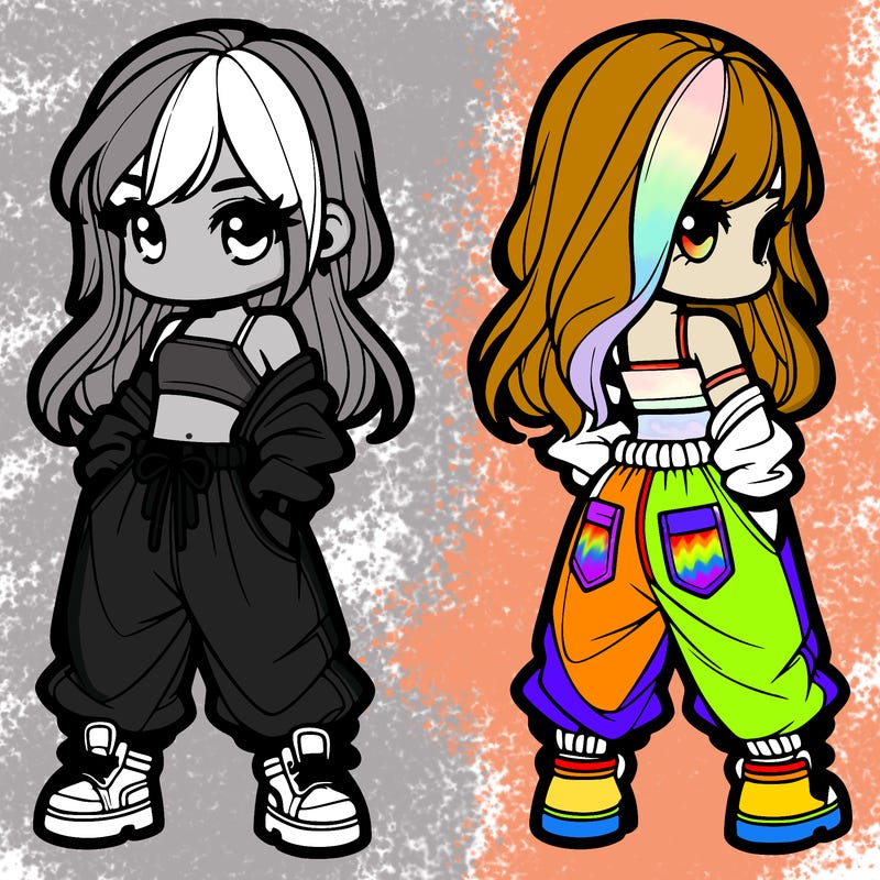 girl in crop top and baggy pants