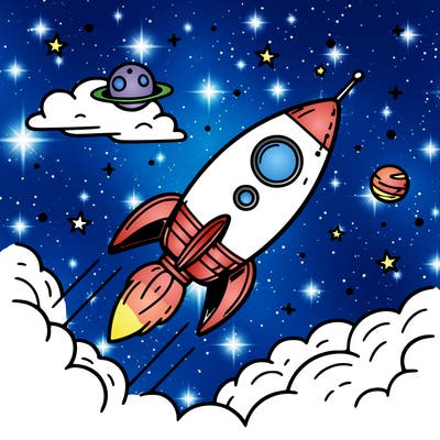 rocket in space