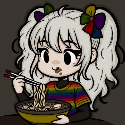 a girl eating ramen