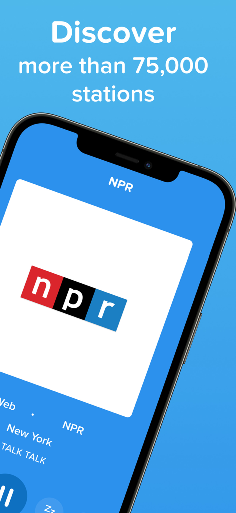Simple Radio app playing NPR station on an iPhone