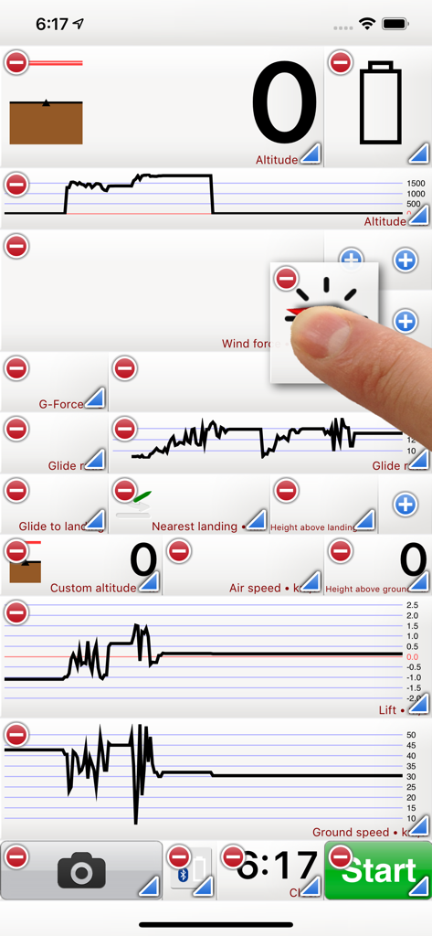 Flyskyhy - Flyskyhy app interface showing customizable flight data widgets and charts for pilots