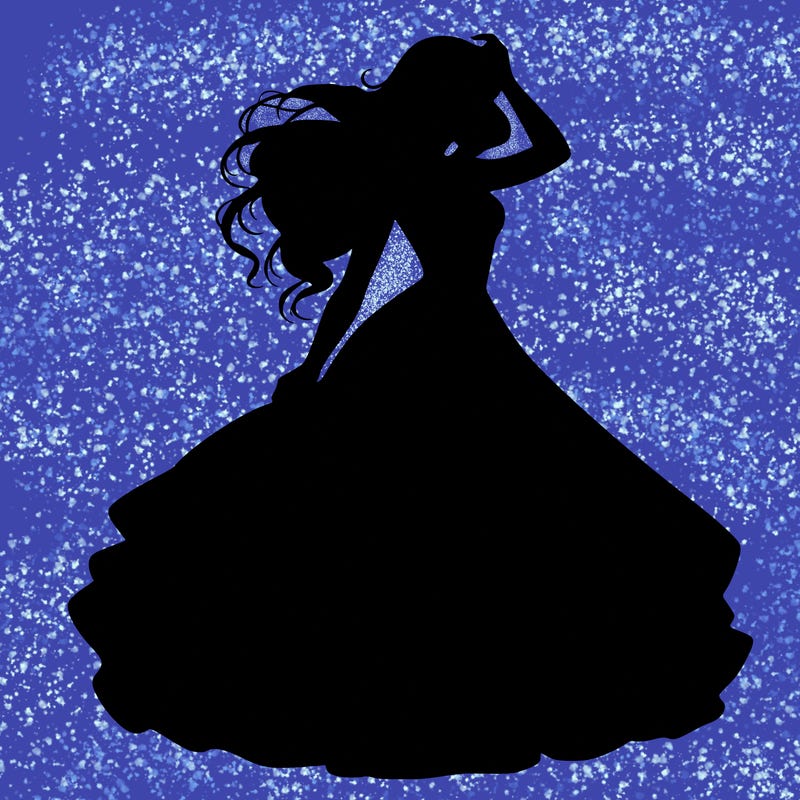 realistic woman with dress flowing in the wind