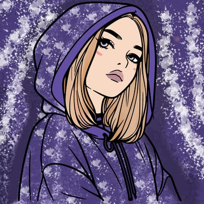 a realistic girl in a hoodie