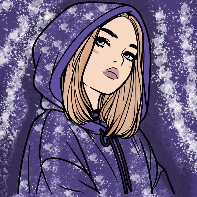a realistic girl in a hoodie