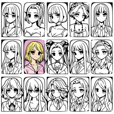 girls that look diffrent anime