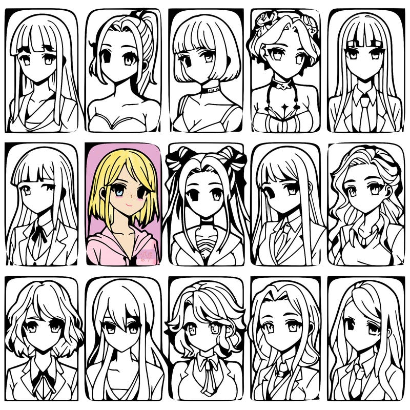 girls that look diffrent anime