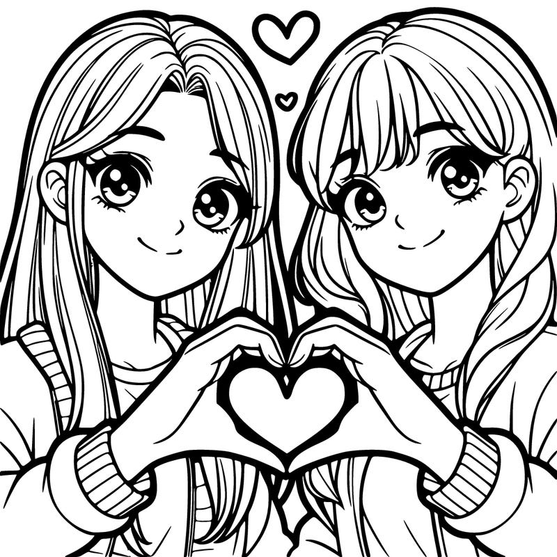 girls making heart with their hands
